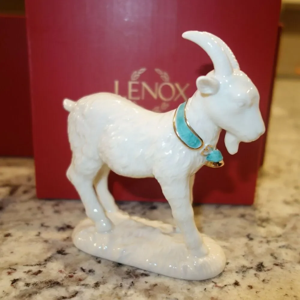 NEW Lenox First Blessing Nativity Goat Porcelain Figurine In Box W/ COA